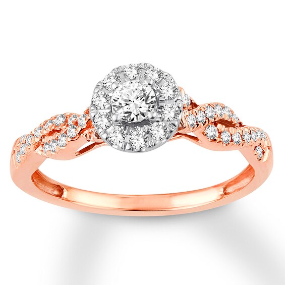 Previously Owned Diamond Engagement Ring 3/8 ct tw Round-cut 10K Two-Tone Gold
