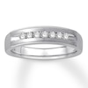 Thumbnail Image 1 of Previously Owned Men's Diamond Wedding Band 1/4 ct tw Round-cut 10K White Gold