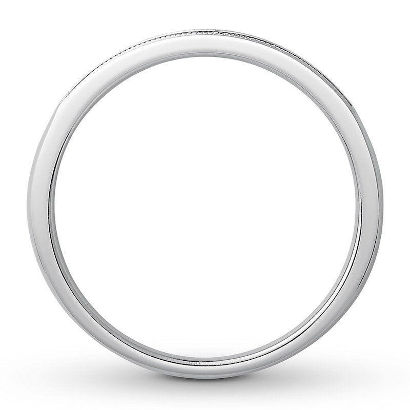 Main Image 2 of Previously Owned Men's Diamond Wedding Band 1/4 ct tw Round-cut 10K White Gold