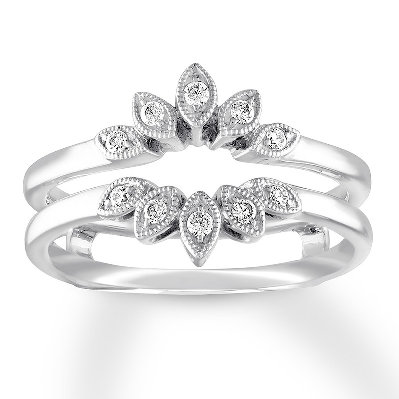 Main Image 1 of Previously Owned Diamond Enhancer Ring 1/8 ct tw Round-cut 14K White Gold