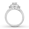 Thumbnail Image 1 of Previously Owned Diamond Engagement Ring 7/8 ct tw Princess & Round-cut 14K White Gold