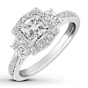 Previously Owned Diamond Engagement Ring 7/8 ct tw Princess & Round-cut 14K White Gold