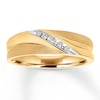 Thumbnail Image 1 of Previously Owned Men's Diamond Wedding Band 1/15 ct tw Round-cut 10K Yellow Gold
