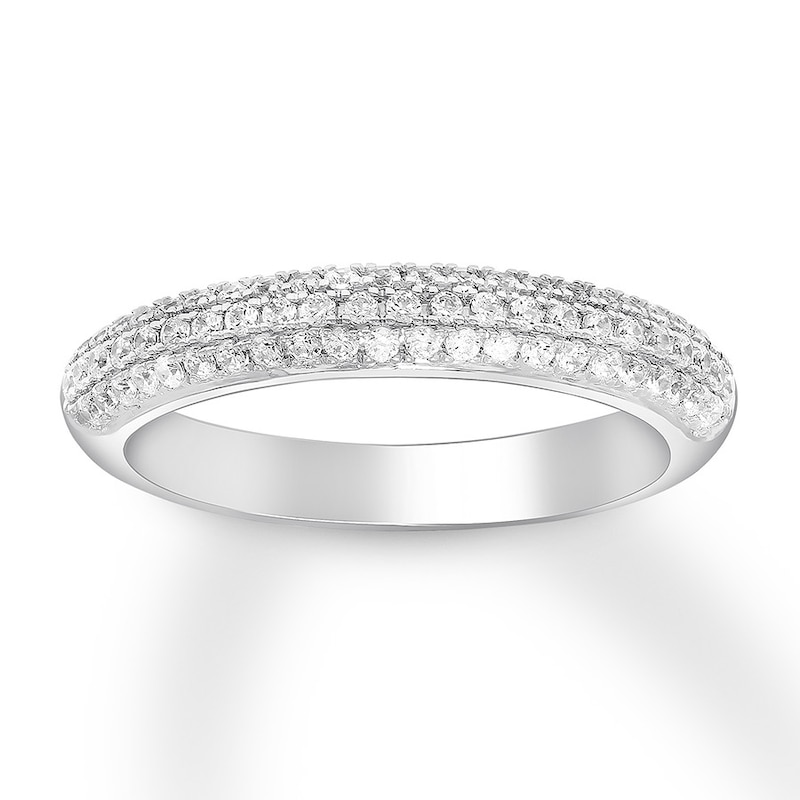 Previously Owned Diamond Wedding Band 3/8 ct tw Round-cut 14K White Gold