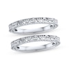 Thumbnail Image 1 of Previously Owned Scroll-Work Double Wedding Band 14K White Gold