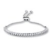 Thumbnail Image 1 of Previously Owned Diamond Bolo Bracelet 1/4 ct tw Round-cut 10K White Gold