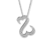 Thumbnail Image 0 of Previously Owned Heart Necklace 1/4 ct tw Diamonds 10K White Gold