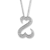 Thumbnail Image 2 of Previously Owned Heart Necklace 1/4 ct tw Diamonds 10K White Gold