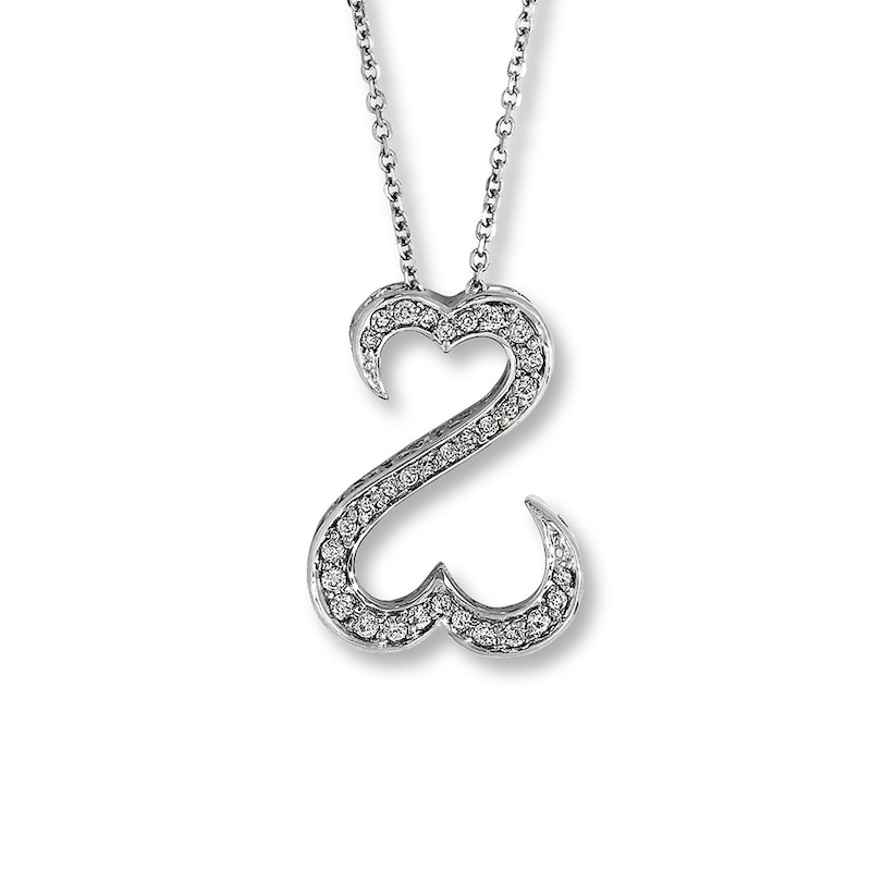 Previously Owned Heart Necklace 1/4 ct tw Diamonds 10K White Gold