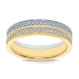 Previously Owned Men's Diamond Spinning Wedding Band 1 ct tw Round-cut 14K Two-Tone Gold Size 10