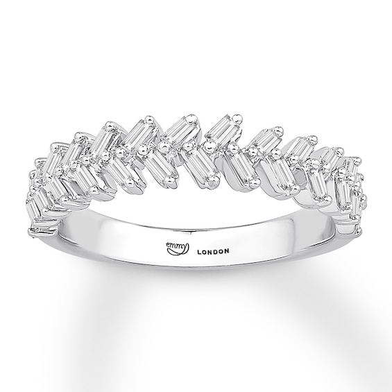 Previously Owned Emmy London Diamond Ring 1/3 ct tw Baguette 10K White Gold
