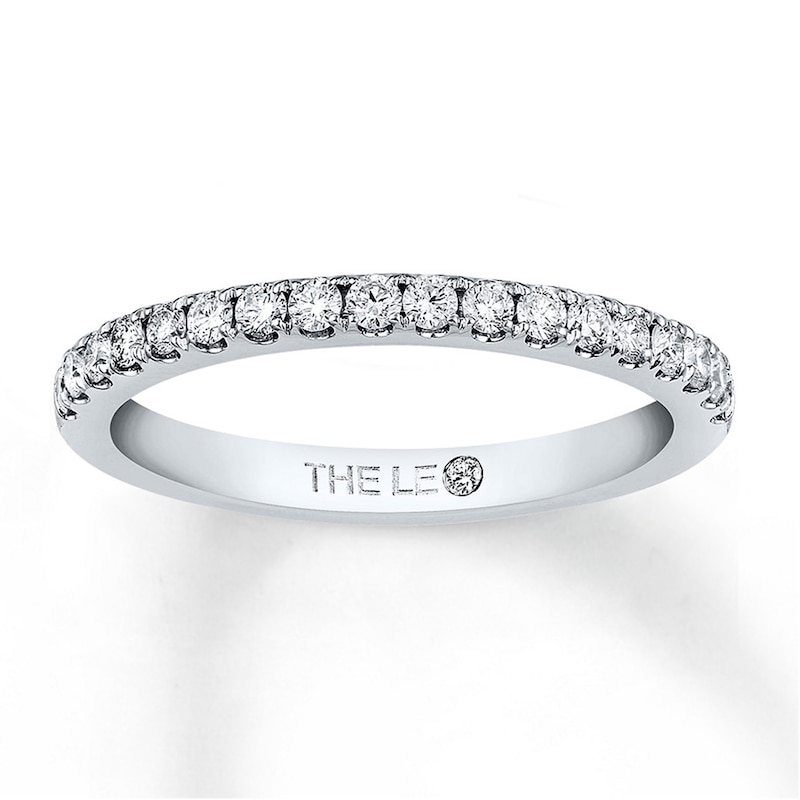 Previously Owned THE LEO Diamond Wedding Band 1/3 ct tw Round-cut Diamonds 14K White Gold