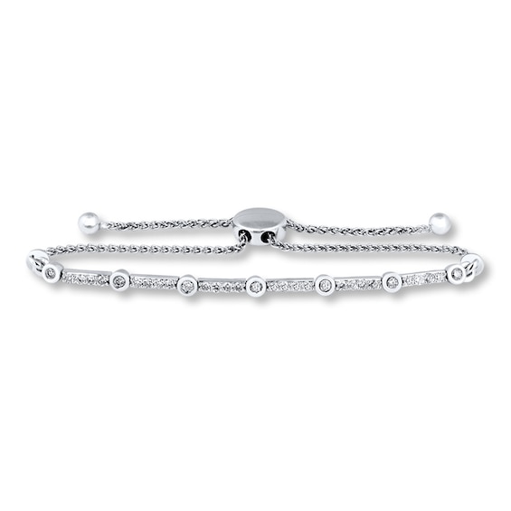 Previously Owned Diamond Bolo Bracelet 3/4 ct tw 14K White Gold 9.5"