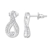 Thumbnail Image 1 of Previously Owned Interwoven Diamond Earrings 1/8 ct tw Round-cut Sterling Silver