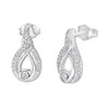 Thumbnail Image 2 of Previously Owned Interwoven Diamond Earrings 1/8 ct tw Round-cut Sterling Silver