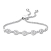 Thumbnail Image 0 of Previously Owned Interwoven Diamond Bolo Bracelet 1/20 ct tw Sterling Silver 9.5"