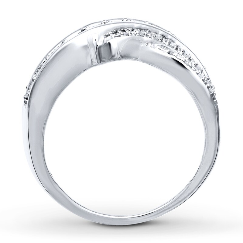 Main Image 2 of Previously Owned Diamond Ring 1/10 ct tw Round-cut Sterling Silver - Size 5