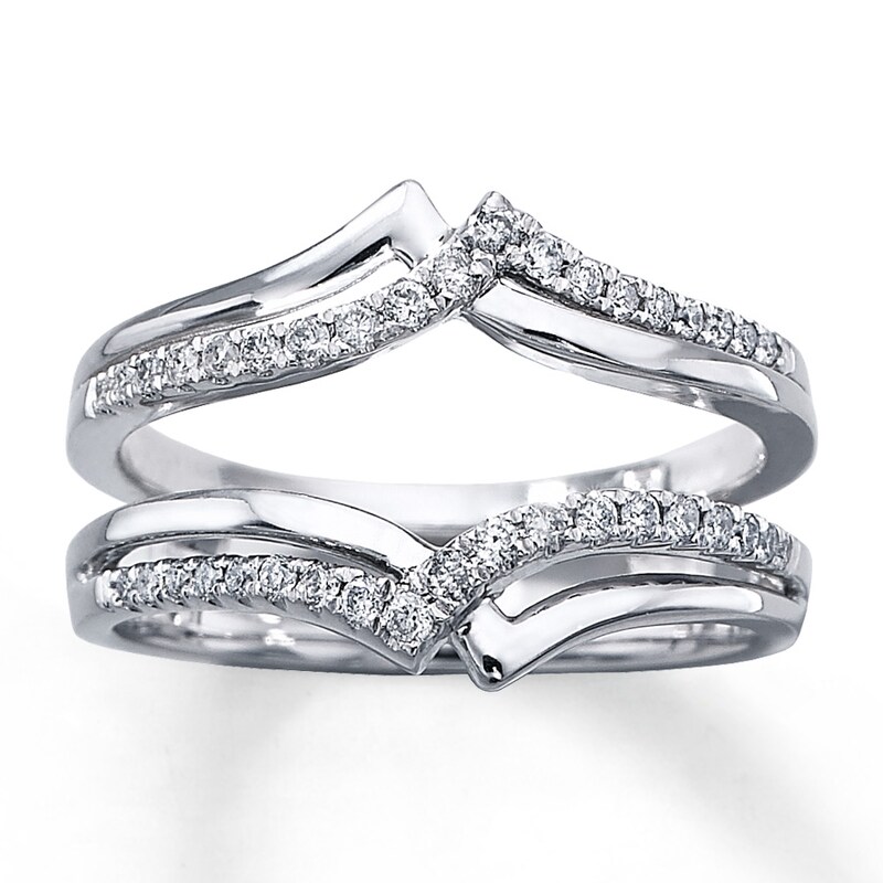 Main Image 1 of Previously Owned Diamond Enhancer Ring 1/4 ct tw Round-cut 14K White Gold - Size 3.5