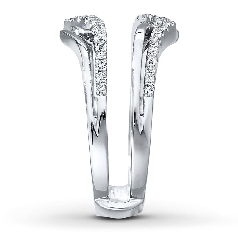 Main Image 3 of Previously Owned Diamond Enhancer Ring 1/4 ct tw Round-cut 14K White Gold - Size 3.5