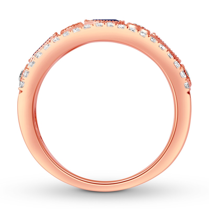 Previously Owned Sapphire Anniversary Band 1/2 ct tw Round-cut Diamonds 14K Rose Gold