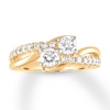 Thumbnail Image 0 of Previously Owned Ever Us Two-Stone Diamond Anniversary Ring 1 ct tw Round-cut 14K Yellow Gold - Size 10