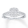 Thumbnail Image 0 of Previously Owned Diamond Ring 1/2 ct tw Princess & Round-cut 10K White Gold - Size 4.5