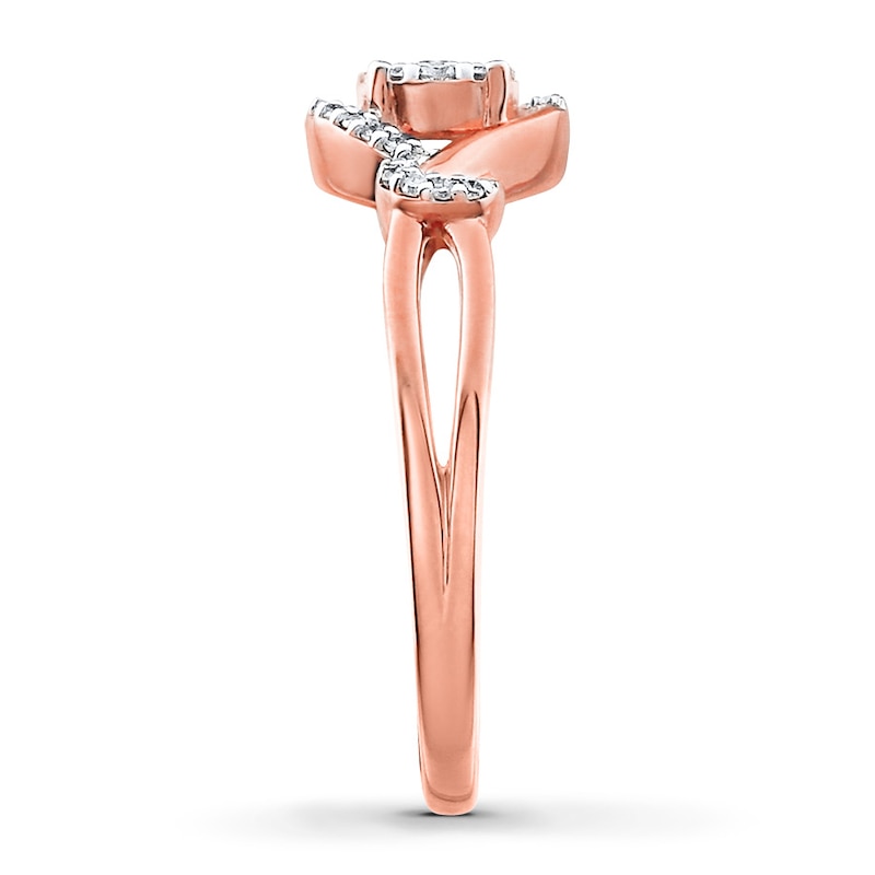 Main Image 3 of Previously Owned Diamond Ring 1/8 ct tw Round-cut 10K Rose Gold - Size 4.75