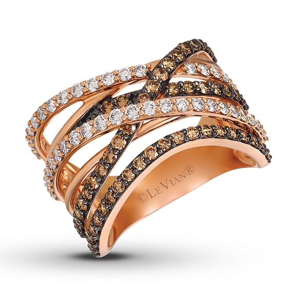 Previously Owned Le Vian Chocolate & Nude Diamond Ring 1-5/8 ct tw 14K Strawberry Gold 10
