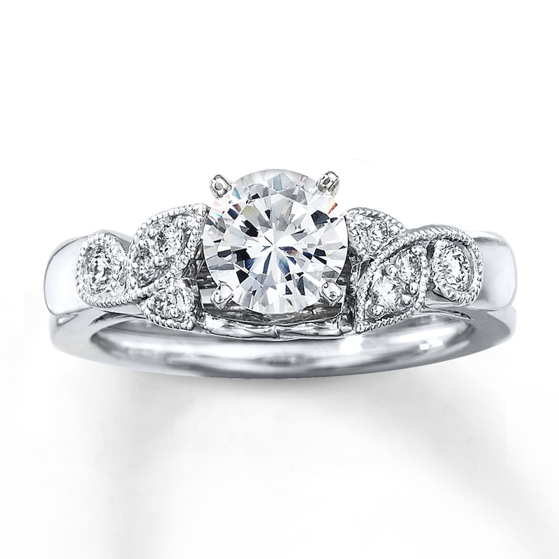 Main Image 4 of Previously Owned Diamond Enhancer Ring 1/6 ct tw Round-cut 14K White Gold Size 9.5