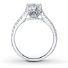 Previously Owned Diamond Engagement Ring 1 ct tw Oval & Round-cut 14K White Gold