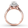 Thumbnail Image 2 of Previously Owned Diamond Engagement Ring 3/4 ct tw Princess & Round-cut 14K Two-Tone Gold - Size 4.75