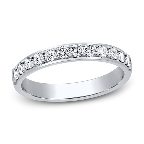 Previously Owned Diamond Anniversary Ring 1/2 ct tw Round 14K White Gold Size 4.25