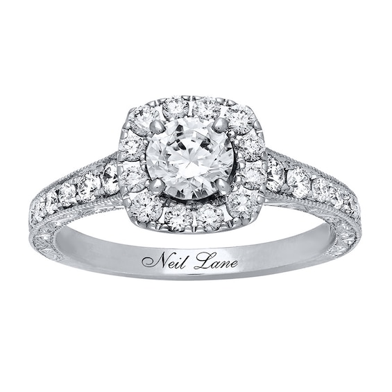 Previously Owned Neil Lane Diamond Engagement Ring 1-1/6 ct tw Round-cut 14K White Gold Size 4.75