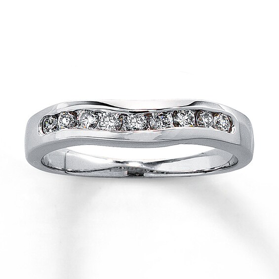 Previously Owned Diamond Enhancer Ring 1/4 ct tw Round-cut 14K White Gold Size 4.75