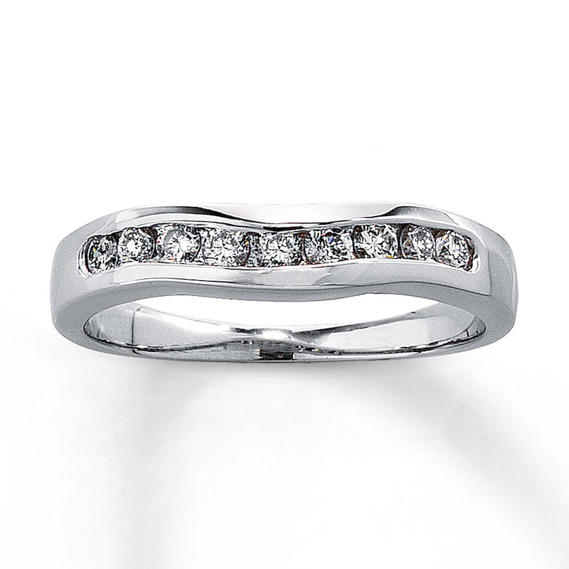 Main Image 1 of Previously Owned Diamond Enhancer Ring 1/4 ct tw Round-cut 14K White Gold Size 4.75