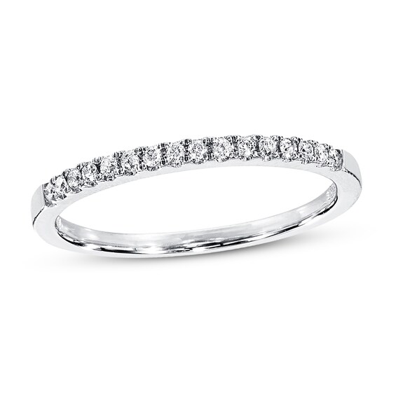 Previously Owned Diamond Wedding Band 1/10 ct tw Round-cut 10K White Gold Size