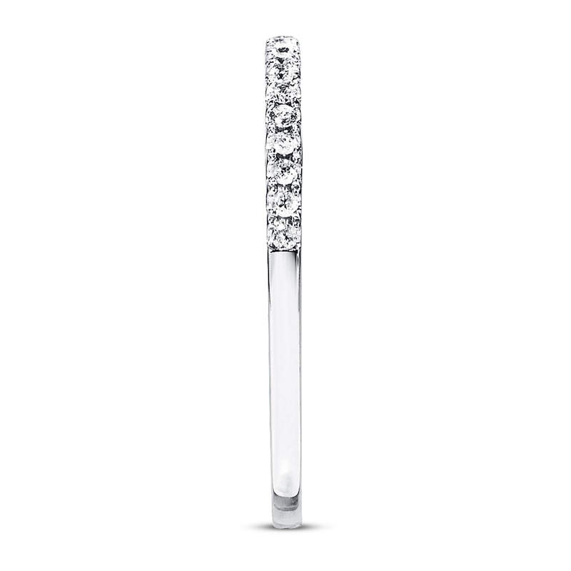 Main Image 2 of Previously Owned Diamond Wedding Band 1/10 ct tw Round-cut 10K White Gold - Size 8.75