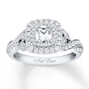Thumbnail Image 1 of Previously Owned Neil Lane Diamond Engagement Ring 1 ct tw Cushion & Round-cut 14K White Gold - Size 5