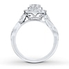 Thumbnail Image 1 of Previously Owned Neil Lane Diamond Engagement Ring 1 ct tw Cushion & Round-cut 14K White Gold - Size 5