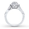 Thumbnail Image 1 of Previously Owned Neil Lane Diamond Engagement Ring 1 ct tw Cushion & Round-cut 14K White Gold - Size 5