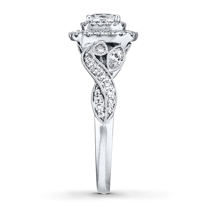 Previously Owned Neil Lane Diamond Engagement Ring 1 ct tw Cushion & Round-cut 14K White Gold - Size 5