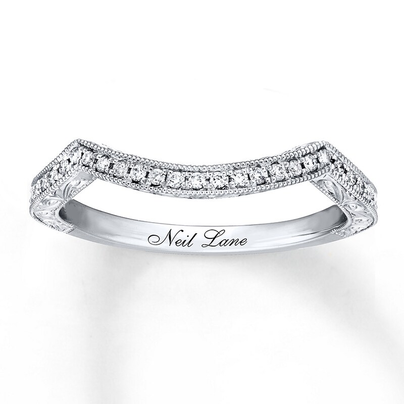Main Image 1 of Previously Owned Neil Lane Wedding Band 1/8 ct tw Round-cut Diamonds 14K White Gold Size 9.5