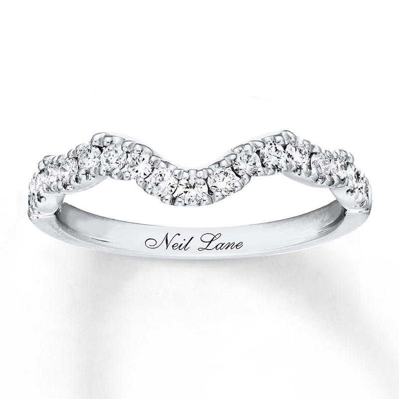 Main Image 1 of Previously Owned Neil Lane Diamond Wedding Band 1/3 ct tw Round-cut 14K White Gold - Size 10.25