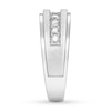 Thumbnail Image 2 of Previously Owned Men's Diamond Wedding Band 1/2 ct tw Round-cut 10K White Gold - Size 9.75