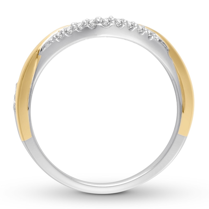 Main Image 2 of Previously Owned Diamond Anniversary Band 1/4 ct tw Round-cut 14K Two-Tone Gold - Size 5