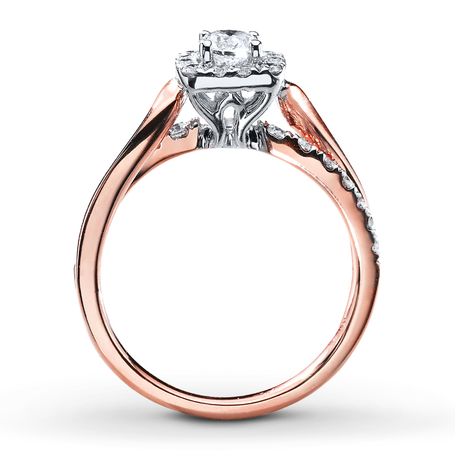 Main Image 2 of Previously Owned Diamond Engagement Ring 3/4 ct tw Round-cut 14K Two-Tone Gold - Size 3.5
