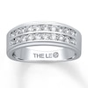 Previously Owned THE LEO Men's Wedding Band 1 ct tw Round-cut Diamonds 14K White Gold