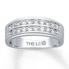 Thumbnail Image 1 of Previously Owned THE LEO Men's Wedding Band 1 ct tw Round-cut Diamonds 14K White Gold Size 7.5