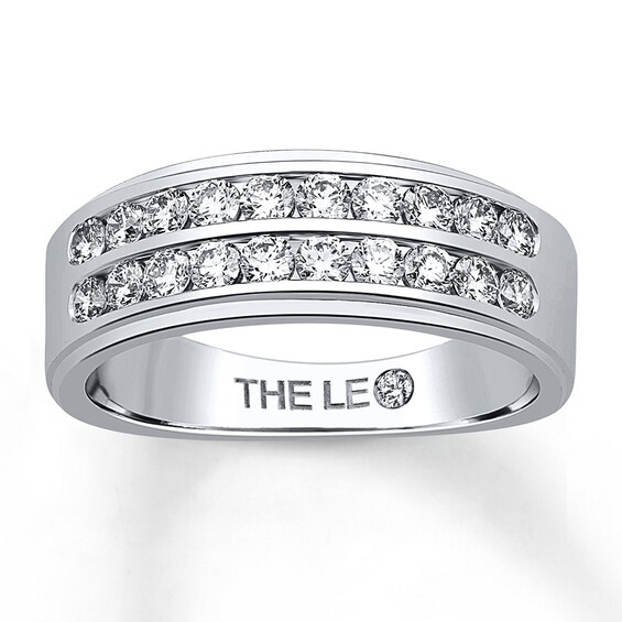 Previously Owned THE LEO Men's Wedding Band 1 ct tw Round-cut Diamonds 14K White Gold Size 7.5