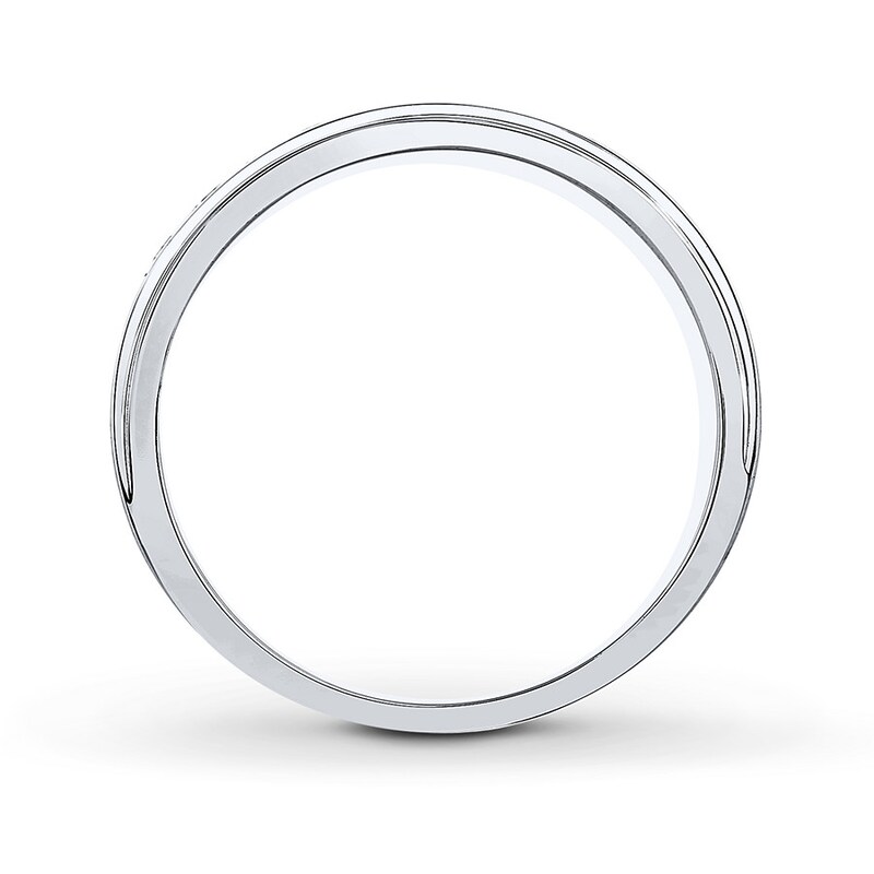 Main Image 2 of Previously Owned THE LEO Men's Wedding Band 1 ct tw Round-cut Diamonds 14K White Gold Size 7.5